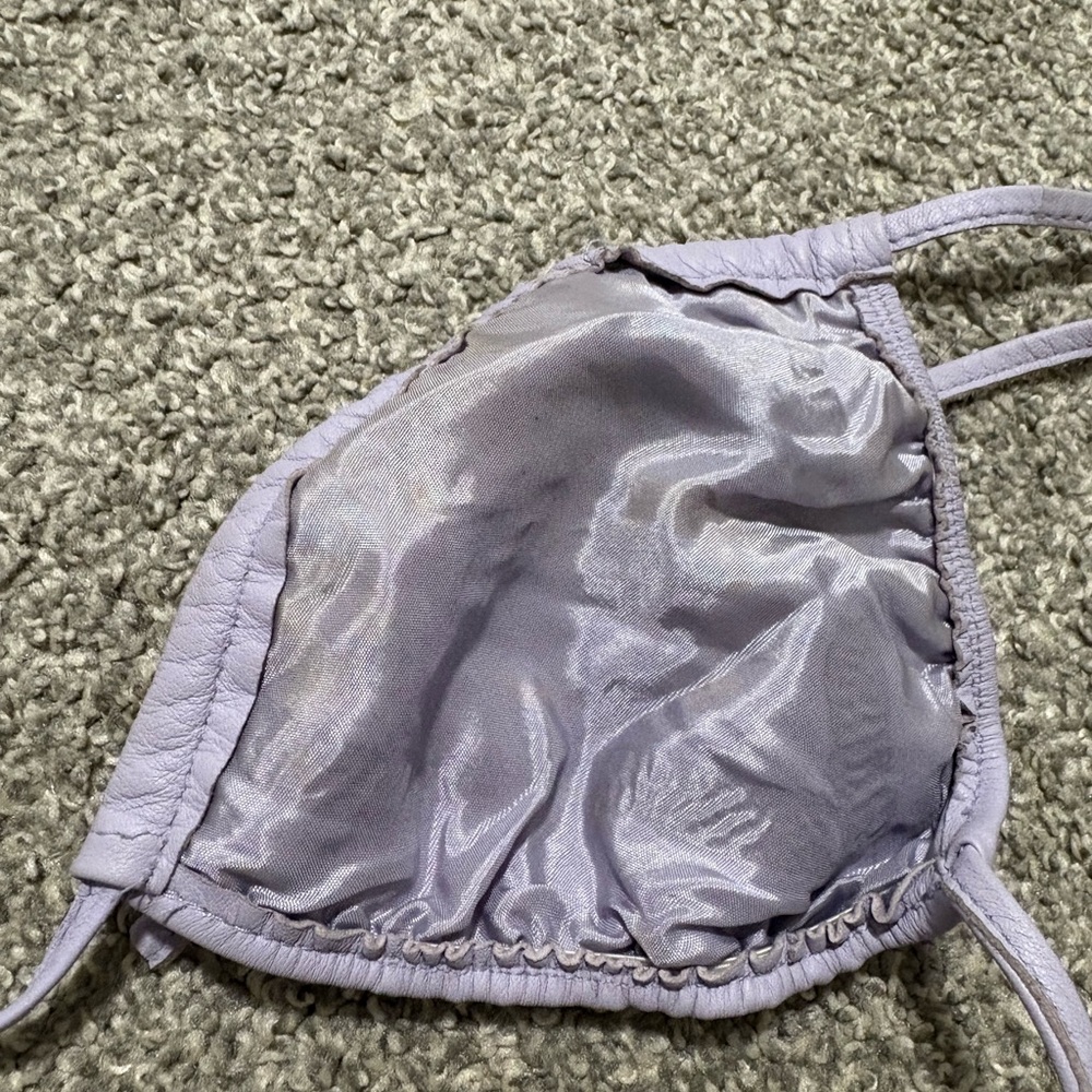 Danier Purple Leather Bikini Top‎ Bra Women’s Size Medium - Picture 12 of 13